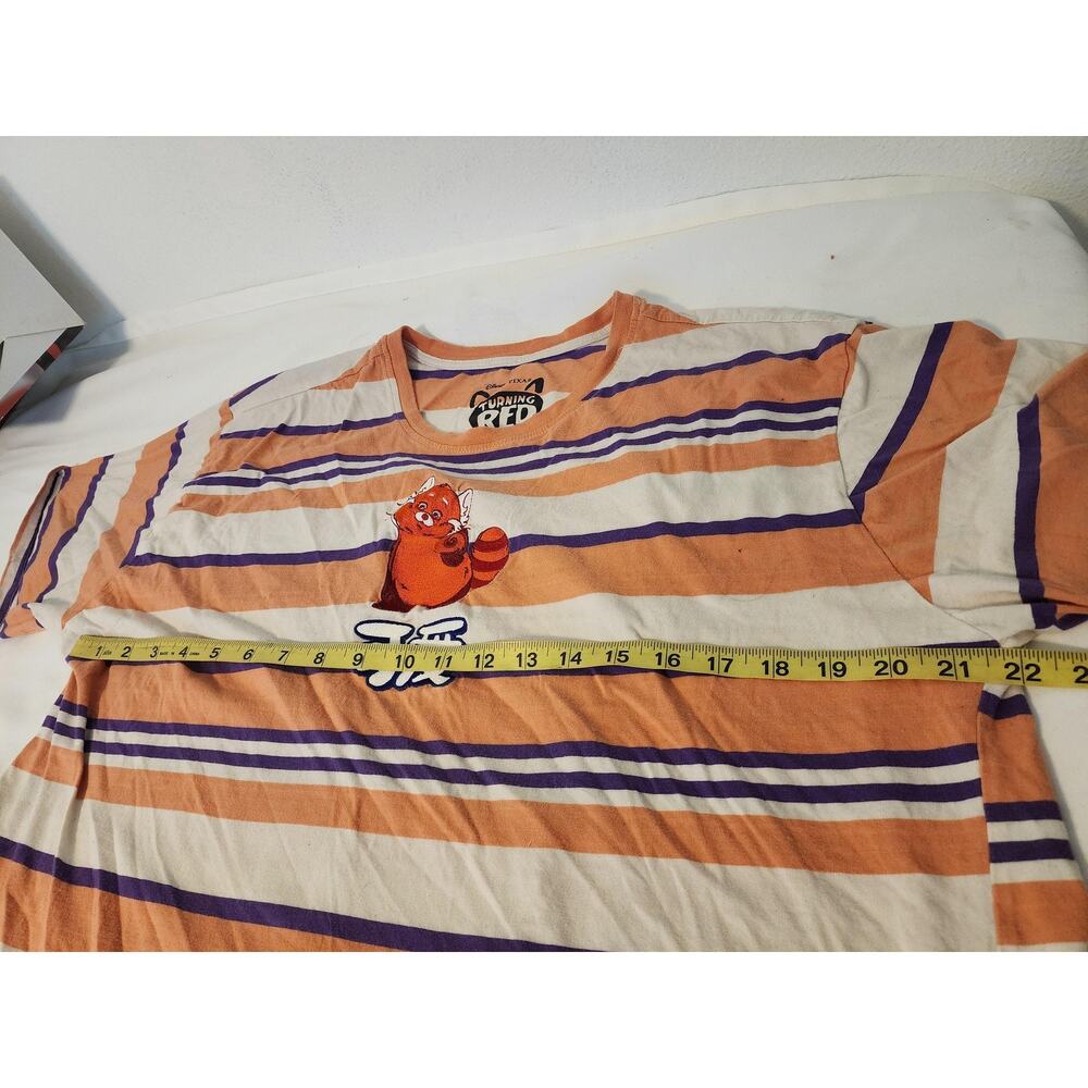 Disney Pixar Turning Red Mei Red Panda Striped Graphic T Shirt 2X Plus Size - Picture 3 of 8